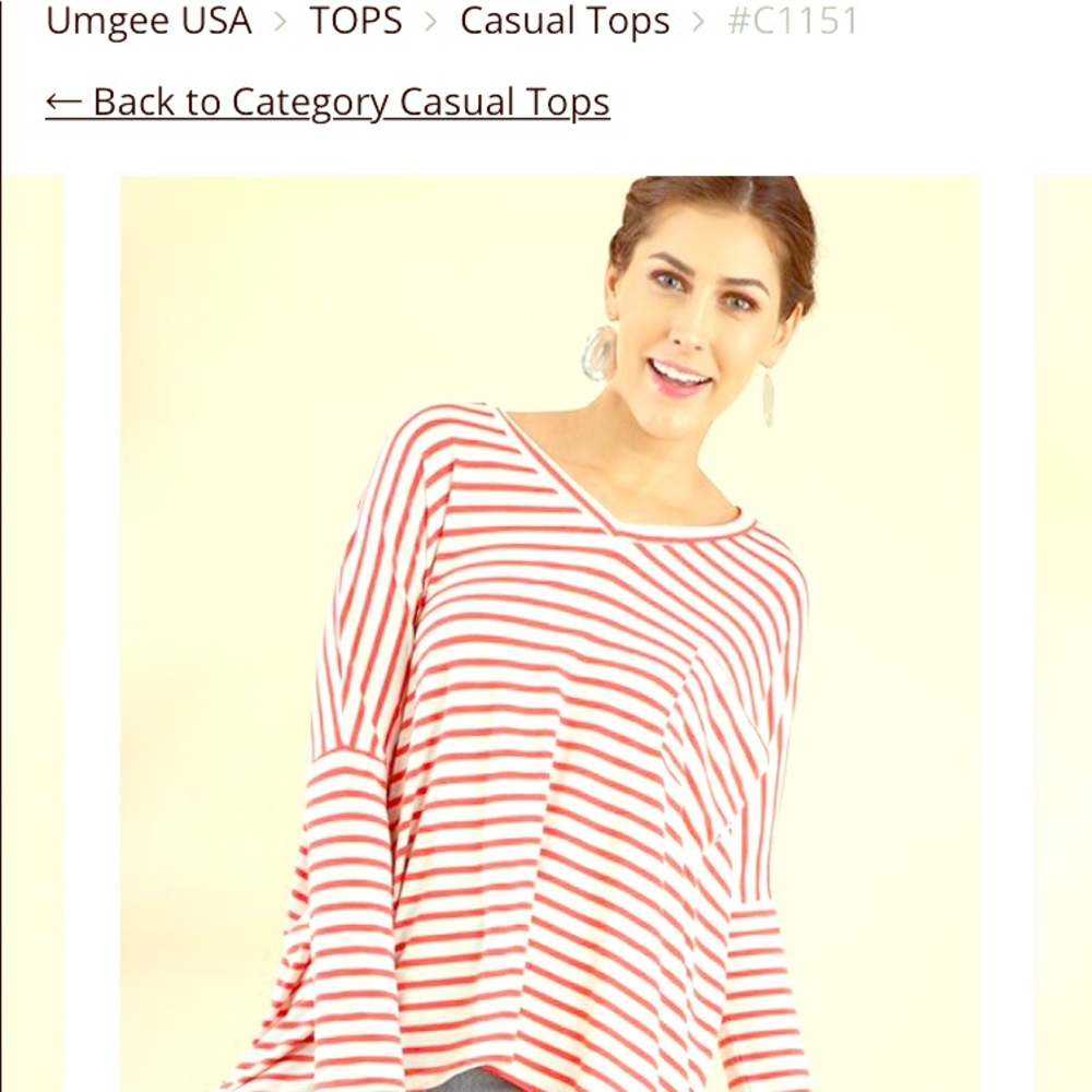 Umgee long sleeve striped top